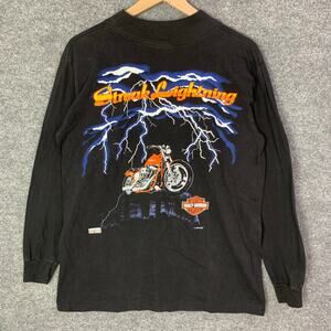 Vintage Harley Davidson Shirt Streak LIGHTNING PRINT Single Stitch‎ Motorcycle M